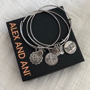 Alex&Ani Set of 3 bangles, Love, Tree, Blessed